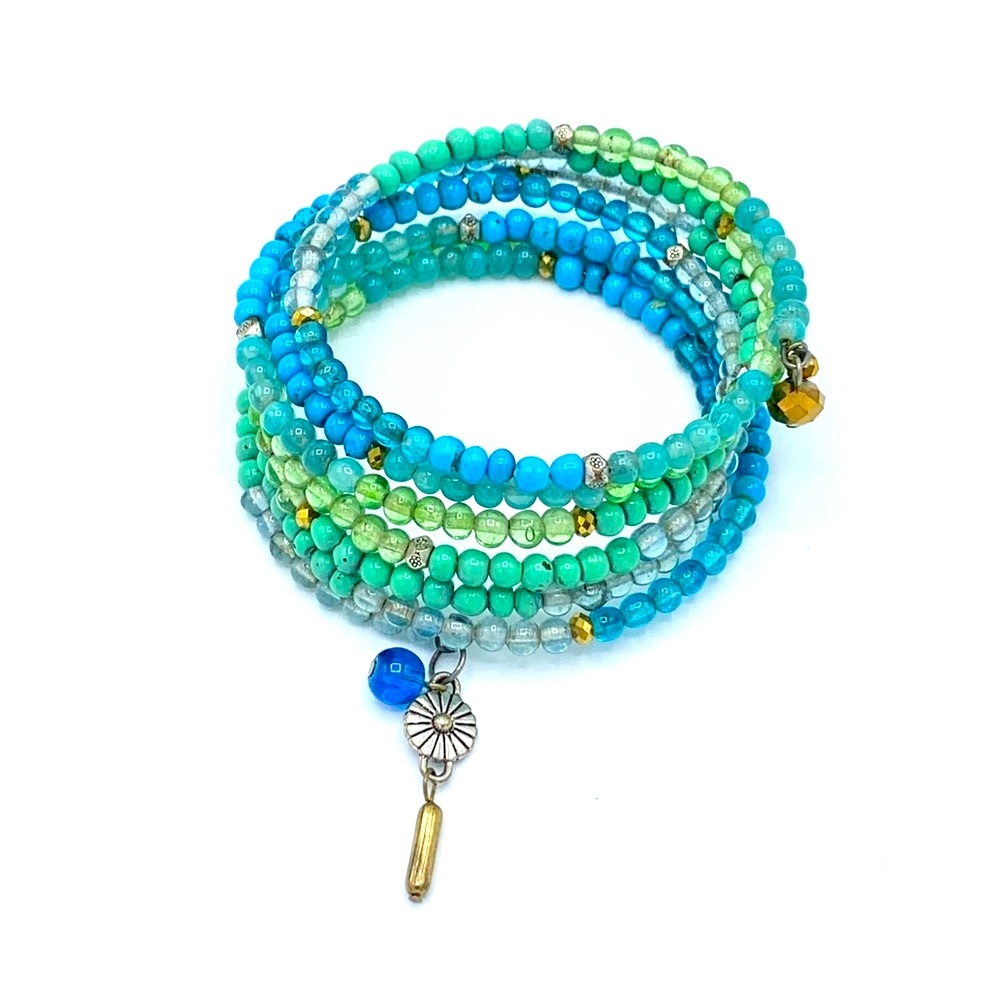 Aqua Beaded Bracelet